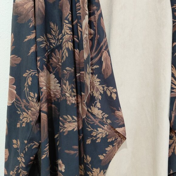 Soft Surroundings Brown Tan Floral Faux Suede Draped Front Jacket XL Layering - Picture 2 of 7